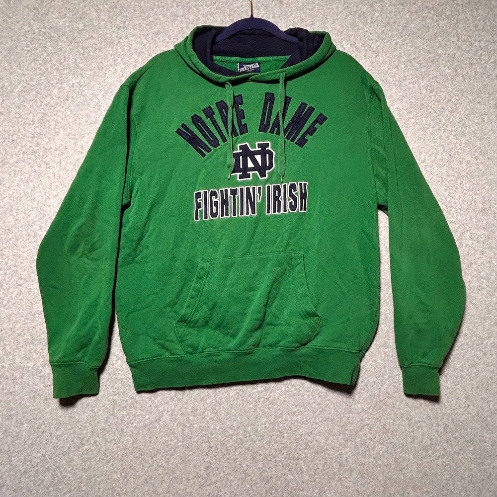Campus Heritage Notre Dame Hoodie Mens Large Green Fighting Irish Gorpcore